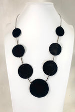 Load image into Gallery viewer, Circle Necklace Black Leather