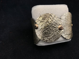 Gold Leaf Leather Circle Bracelet
