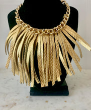 Load image into Gallery viewer, Goddess Gold Leather and Chain Necklace