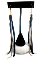 Load image into Gallery viewer, Cathy Earrings Long Leather and Chain Earrings