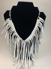 Load image into Gallery viewer, White Leather Fringe Necklace