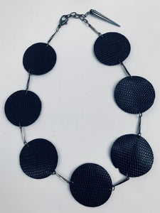 Circle Necklace Black Leather