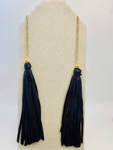 Whip and Chain Tassel Necklace