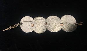Gold Leaf Leather Circle Bracelet