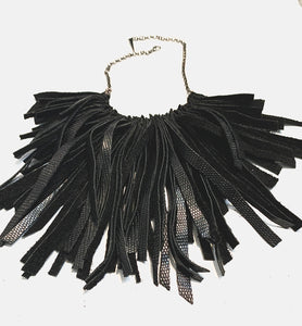 Shredded Leather Necklace