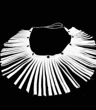Load image into Gallery viewer, Wrap Around White Leather Fringe Necklace