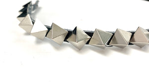 Pyramid Spike Leather Choker Necklace