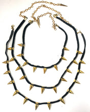 Load image into Gallery viewer, Layered &#39;Spiderweb&#39; Spiked Necklace