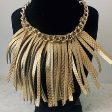Load image into Gallery viewer, Goddess Gold Leather and Chain Necklace