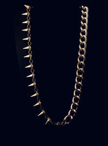 Asymmetrical Chain and Spike Necklace (Gold and Silver)