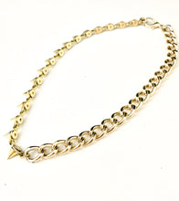 Load image into Gallery viewer, Asymmetrical Chain and Spike Necklace (Gold and Silver)