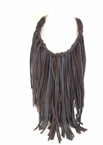 Woven 'Bib Style' Leather Necklace