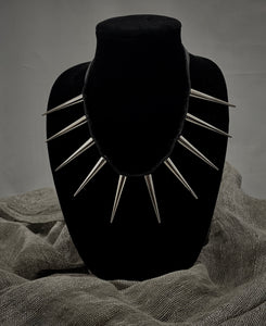 Rani Leather and Spike Necklace
